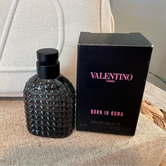 New | Valentino Cream Canvas Wristlet and Perfume Set | Uomo | Born in Roma